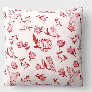 Threshold Valentine's Day 'Love Birds' Square Throw Pillow Ivory 18x18 in